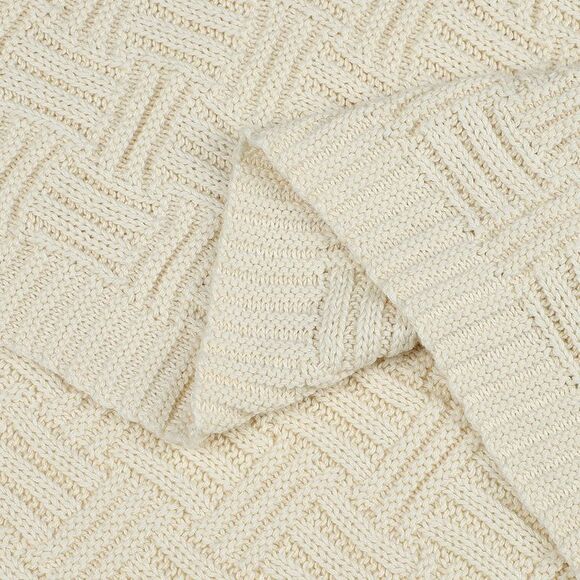 100% Cotton Throw Blanket Soft Lightweight Couch Blankets 50"x 60" Beige - Picture 5 of 6